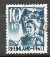 RHENO-PALATIN  10p Bleu Gris 1947-48  N°3 - Renania-Palatinato