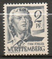 WURTEMBERG 2p Sépia 1947-48  N°1 - Wurtemberg
