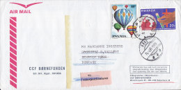 Rwanda Airmail CCF BØRNEFONDEN, KIGALI 1985 Cover Lettre KØGE Denmark Bacille Tuberculose Ballon RETURPOSTKONTORET Label - Andere & Zonder Classificatie