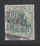 PERFIN DEUTSCHES REICH - 1902 - Valore Usato Da 5 P. Figura Allegorica Con Perforzione - In Buone Condizioni. - Perforadas