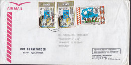 Rwanda Airmail CCF BØRNEFONDEN, KIGALI 1980 Cover Lettre HERFØLGE Denmark 2x 60 Fr Rotary International Stamps - Sonstige & Ohne Zuordnung