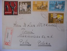 Pays Bas Lettre Recommande De Zwolle 1965 Pour Torun - Cartas & Documentos