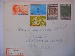 Pays Bas Lettre Recommande De Zwolle 1966 Pour Torun - Lettres & Documents