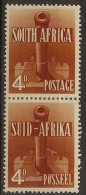 SOUTH AFRICA 1941 4d V Pair SG 92 M #CM351 - Unused Stamps