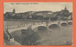 Delcampe - DAC-20 Basel, Mittlere Rheinbrücke Mit Münster. Gelaufen In 1912 - Basel