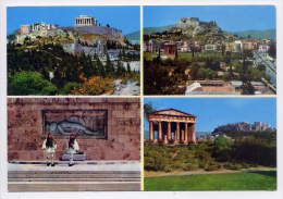 Grèce-ATHENES-1983--Vue De L'Acropole--Multivues-- Cpm N° 115 éd ????---beau Timbre Au Dos - Grèce