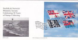 Great Britain 2001 Norfolk And Norwich Pilatelic Society  90 Years Souvenir Cover - Ohne Zuordnung