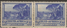 SOUTH AFRICA 1933 3d H Pair SG 59 HM #CM244 - Unused Stamps