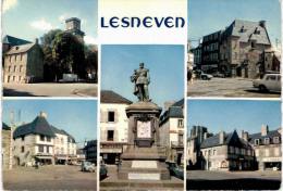 Lesneven Vieilles Maisons Et Statue Du Général Le Flo - Lesneven