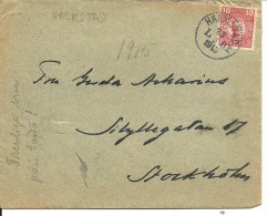 CARTA 1915 HALMSTAD - Cartas & Documentos