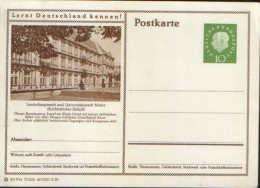 Germany-Federal Republic - Stationery Postcard Unused 1959 -P41, Landeshauptstadt Und Universitatsstadt Mainz - Illustrated Postcards - Mint