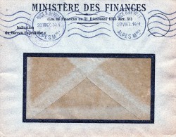 Lettre En Franchise Ministère Des Finances - Frankobriefe