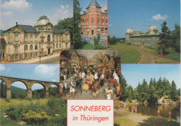 AK Sonneberg Thüringen Spielzeugmuseum Adler Apotheke Sternwarte Eisenbahn Viadukt Königsee Schaugruppe Kirmes - Sonneberg