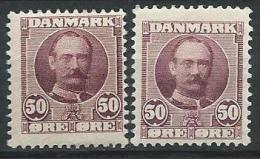 Danemark 1907 N° 60  Neuf* MLH  2 Variétés De Couleur, Frédérik VIII - Neufs