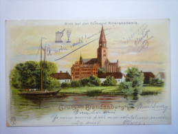 GRUSS  Aus  BRANDENBURG  A. / H.  :  Blick Auf Den Domeund Ritterakademie.   1901 - Brandenburg