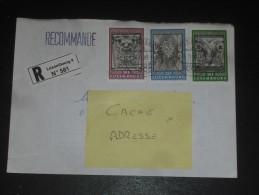 LETTRE RECOMMANDEE LUXEMBOURG AVEC YT 1249 1250 1251 - ARCHITECTURE MASCARON - BOUC DEMON - - Storia Postale