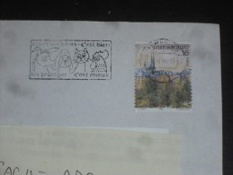 LETTRE LUXEMBOURG AVEC YT 1313 - VUE PANORAMIQUE LUXEMBOURG - FLAMME PROTECTION ANIMAUX ANE CHIEN CHAT COQ POULE - - Brieven En Documenten