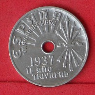 SPAIN  25  CENTIMOS  1937   KM# 753  -    (Nº08014) - 25 Centesimi