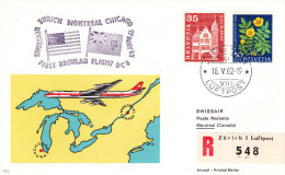 Zurich Montréal Chicago 1962 Via DC8 Swissair - 1er Vol Erstflug Inaugural Flight - Suisse Canada USA - Primi Voli