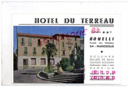 04- MANOSQUE - HOTEL DU TERREAU  BONELLI - PLACE DU TERREAU - Manosque