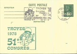 51e Congrès Fédéral De Troyes - 16/02/1978 - Overprinter Postcards (before 1995)