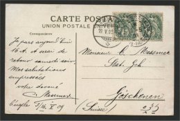 FRENCH P.O. IN TURKEY / LEVANT, POSTCARD 1909 TO GOESCHENEN (SWITZ) - Lettres & Documents