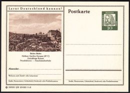 Germany 1961, Illustrated Postal Stationery "Baden-Baden", Ref.bbzg - Bildpostkarten - Ungebraucht