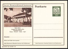 Germany 1961, Illustrated Postal Stationery "Theatre In Baden-Baden", Ref.bbzg - Illustrated Postcards - Mint