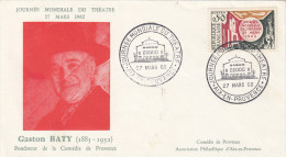 Enveloppe  JOURNEE  MONDIALE   Du   THEATRE       AIX   En    PROVENCE     1962 - Teatro