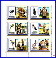 FUJEIRA 1972 BIRDS & SCOUTS M/S MI#1012-17 MNH PELICAN, PENGUIN, PARROT (3ALL) - Collections, Lots & Series