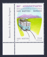 2012 SAN MARINO "80° ANN. DELL´INAUGURAZIONE DELLA FERROVIA ELETTRICA RIMINI - SAN MARINO"  SINGOLO MNH - Neufs