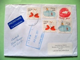 Sweden 2013 Cover To Nicaragua - LOVE Lips Swans Hearth - Lettres & Documents