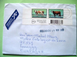 Netherlands 2012 Cover To Nicaragua - Cows Cattle - Cartas & Documentos