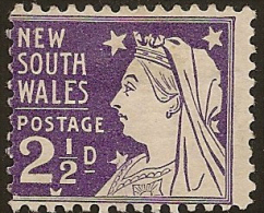 NSW 1897 2 1/2d Purple QV SG 295a HM #CU77 - Mint Stamps