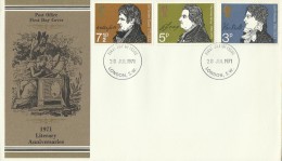 Great Britain 1971 Literary Anniversaries FDC - Sin Clasificación