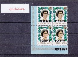 Penrhyn  - Blocco Di 4 Stamps**  Regina Elisabetta - Penrhyn
