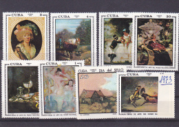 PAINTINGS, MNH**, 8 STAMPS, 1973, CUBA - Ungebraucht