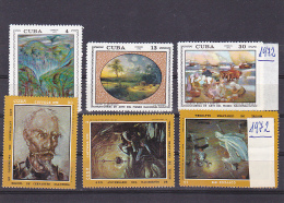 CERVANTES, PAINTING, MNH**, 6 STAMPS, 1972, CUBA - Nuevos