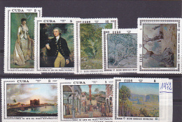 NATIONAL MUSEUM ART, PAINTING, MNH**, 8 STAMPS, 1972, CUBA - Unused Stamps