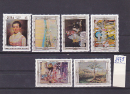 NATIONAL MUSEUM ART, PAINTING, MNH**, 6 STAMPS, 1975, CUBA - Unused Stamps