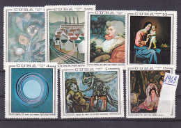 NATIONAL ART MUSEUM, PAINTING, MNH**, 7 STAMPS, 1969, CUBA - Unused Stamps