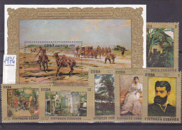 PAINTINGS, ART,  MNH**, BLOCK + SET , 1976, CUBA - Unused Stamps
