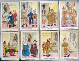 CPA Lot 8x LITHO Illustrateur Roberty Humour Souvenir Bruxelles Manneken-pis Soldat Bidasse Nonne Laitiere Kilt Papy - Personaggi Famosi