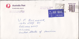 Australia Airmail Par Avion Label OFFICIAL MAIL Brisbane 1991 Cover CHICAGO Illinois USA Philatelic Mail Do Not Bend !! - Covers & Documents