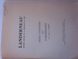 LIVRE  BRETON  LANDERNEAU  -  ANCIENNE CAPITALE DE LA PRINCIPAUTE DU LEON  Par  JEHAN BAZIN - Bretagne