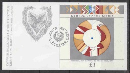 Cyprus 1990 30th Anniversary Republic M/s FDC (F1322) - Lettres & Documents