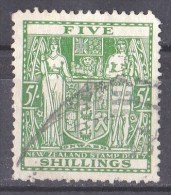 New Zealand 1931 Postal Fiscal 5s Green Used  - Corner - Fiscaux-postaux