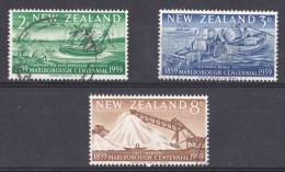 New Zealand 1959 Marlborough Centennial Set Of 3 Used - - Used Stamps
