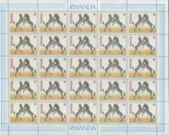 REP. RWANDA :  N°1221 **--1984 En Feuille De 25 -ZEBRE-ZEBRA - Unused Stamps