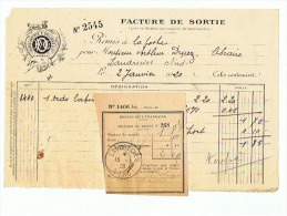 FACTURE DE SORTIE IMPRIMERIE   F. DELIGNE & Cie  à CAMBRAI  1920 - Druck & Papierwaren